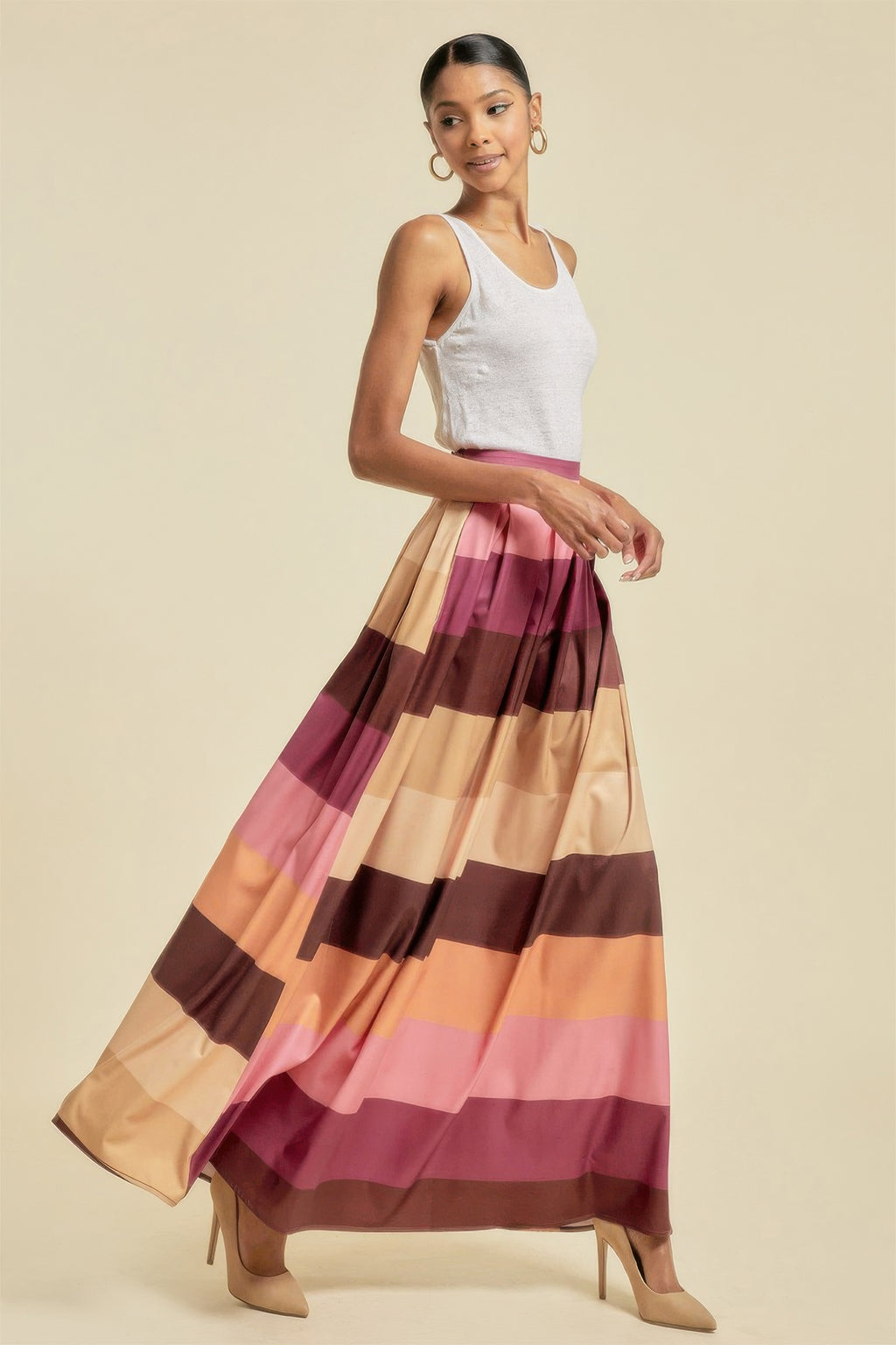 Color Block Maxi Skirt With Pockets-Product Type | Naughty Smile Fashion