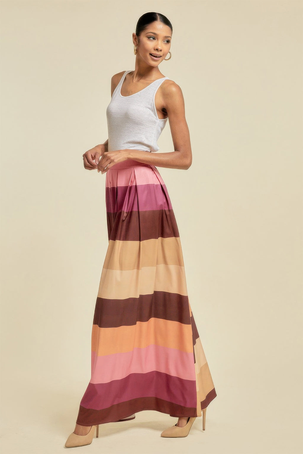 Color Block Maxi Skirt With Pockets-Product Type | Naughty Smile Fashion