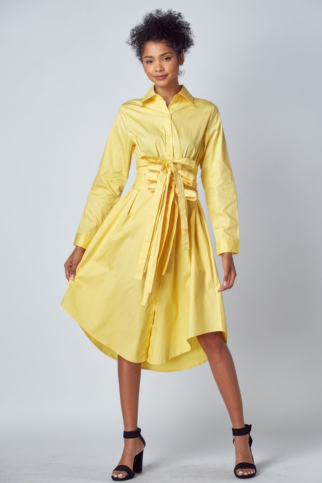 Shirt Dress With Tie Up Belt Detail-Product Type | Naughty Smile Fashion