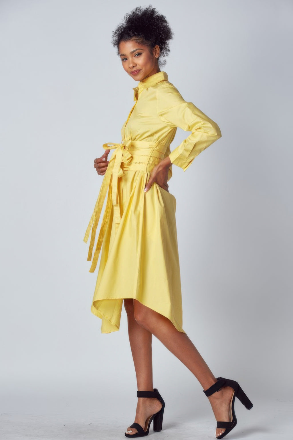 Shirt Dress With Tie Up Belt Detail-Product Type | Naughty Smile Fashion