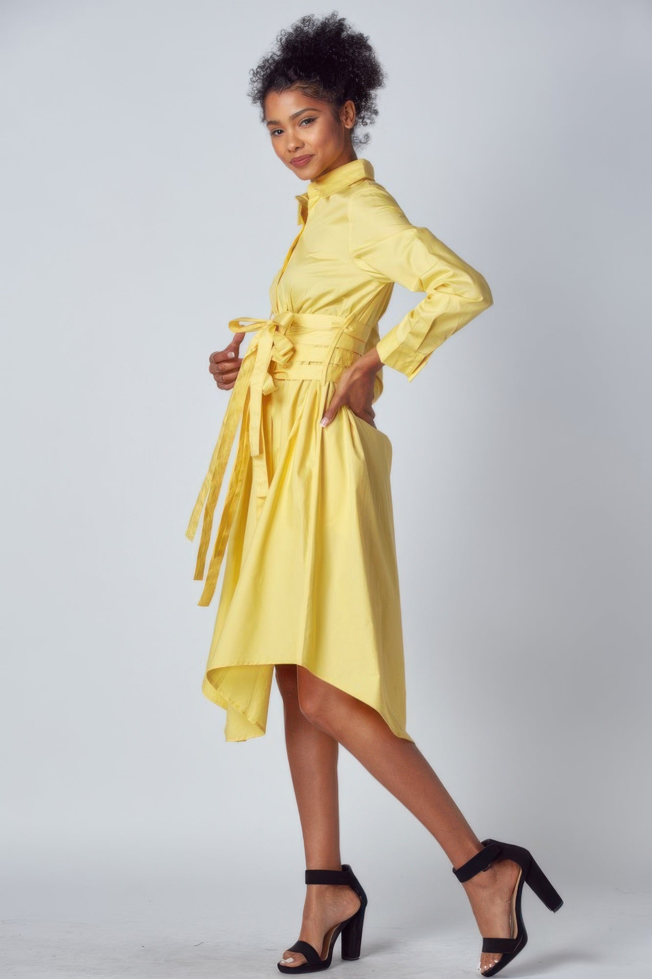 Shirt Dress With Tie Up Belt Detail-Product Type | Naughty Smile Fashion
