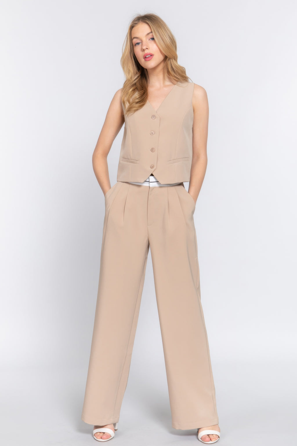 Contrast Waistband Straight Long Pants-Product Type | Naughty Smile Fashion