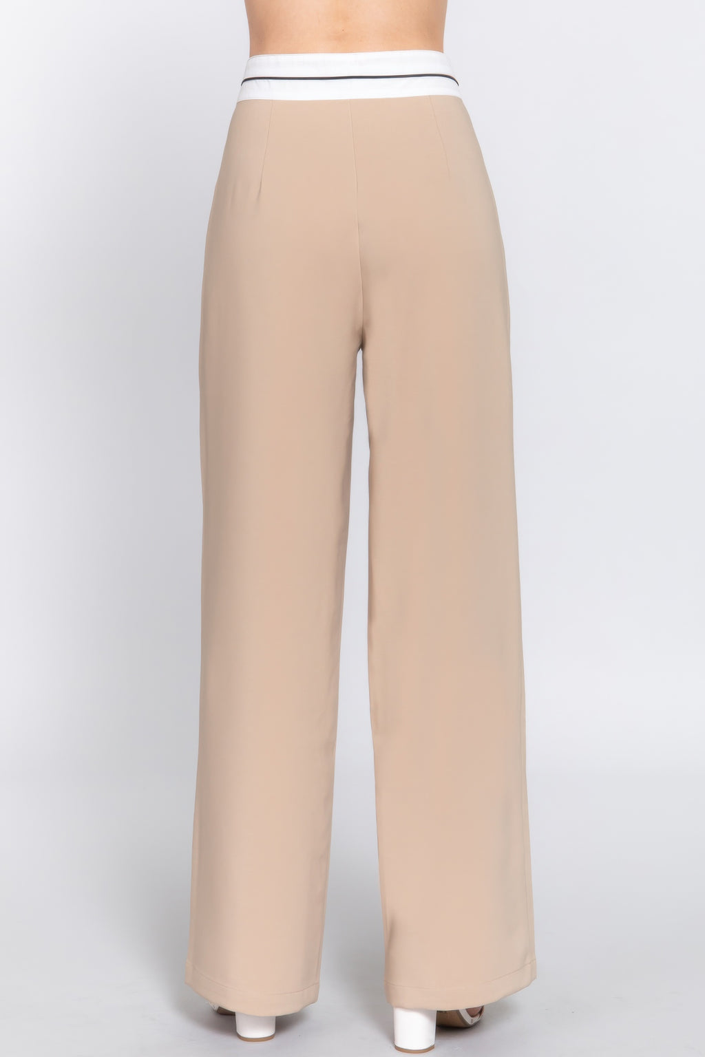 Contrast Waistband Straight Long Pants-Product Type | Naughty Smile Fashion