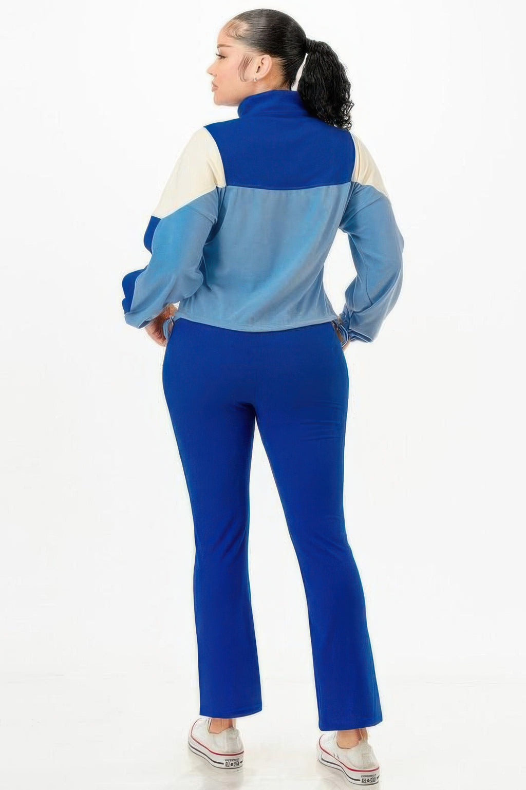 Color Blocked Jacket W/flare Pants Set-Product Type | Naughty Smile Fashion