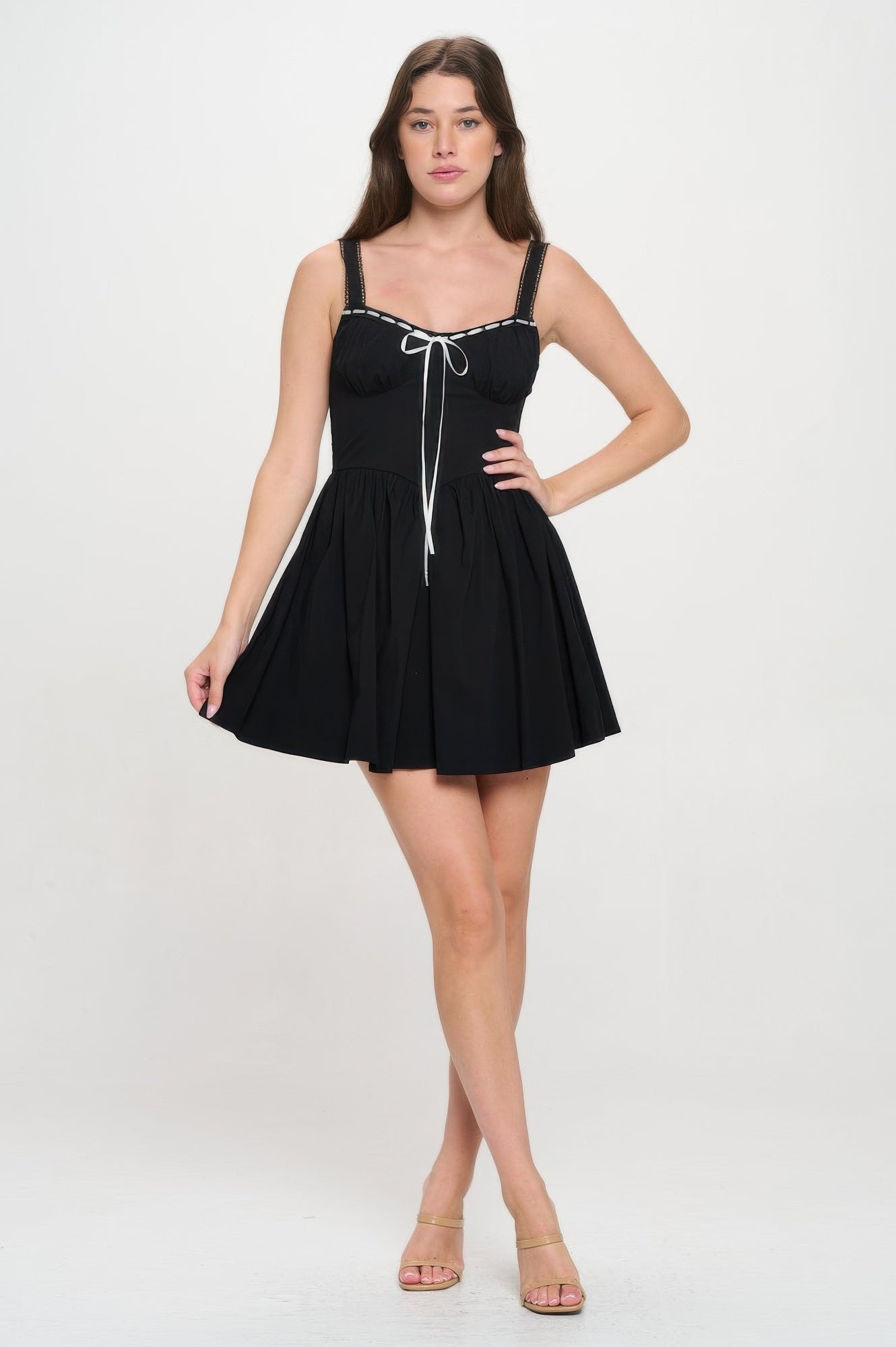 Front Ribbon Tie Bustier Dress-Product Type | Naughty Smile Fashion