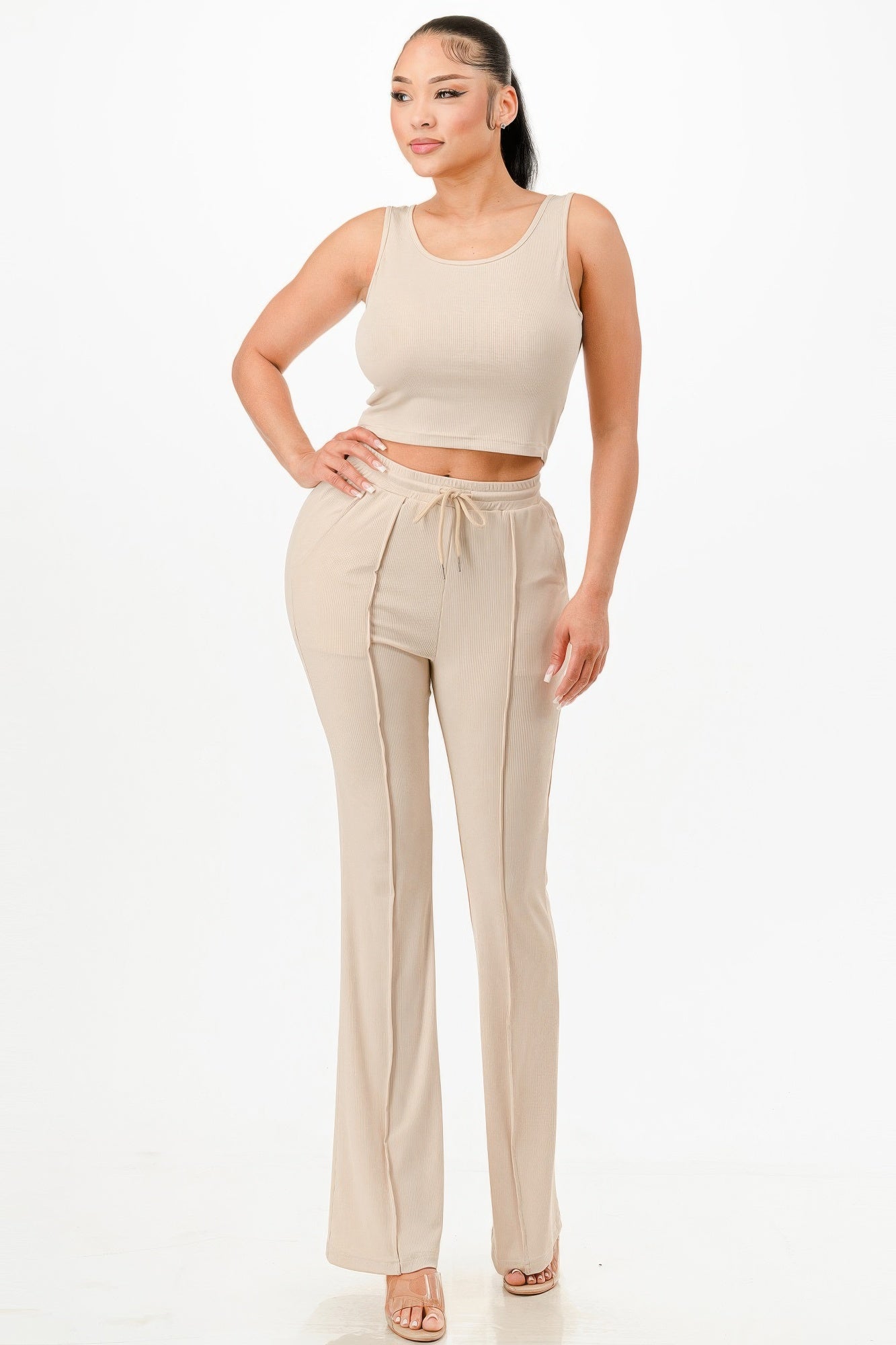Ribbed Tank Top And Pant Set-Product Type | Naughty Smile Fashion
