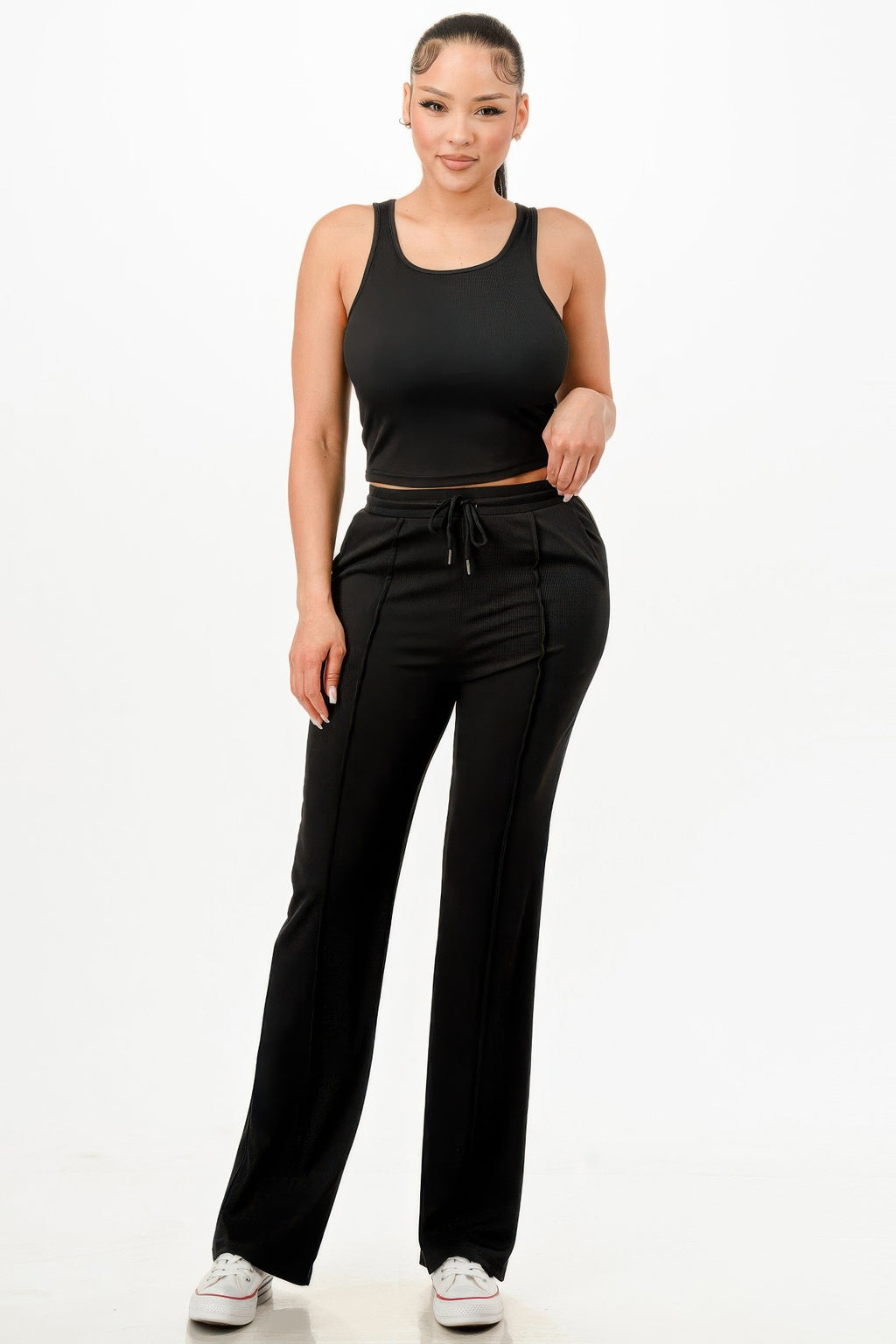 Ribbed Tank Top And Pant Set-Product Type | Naughty Smile Fashion