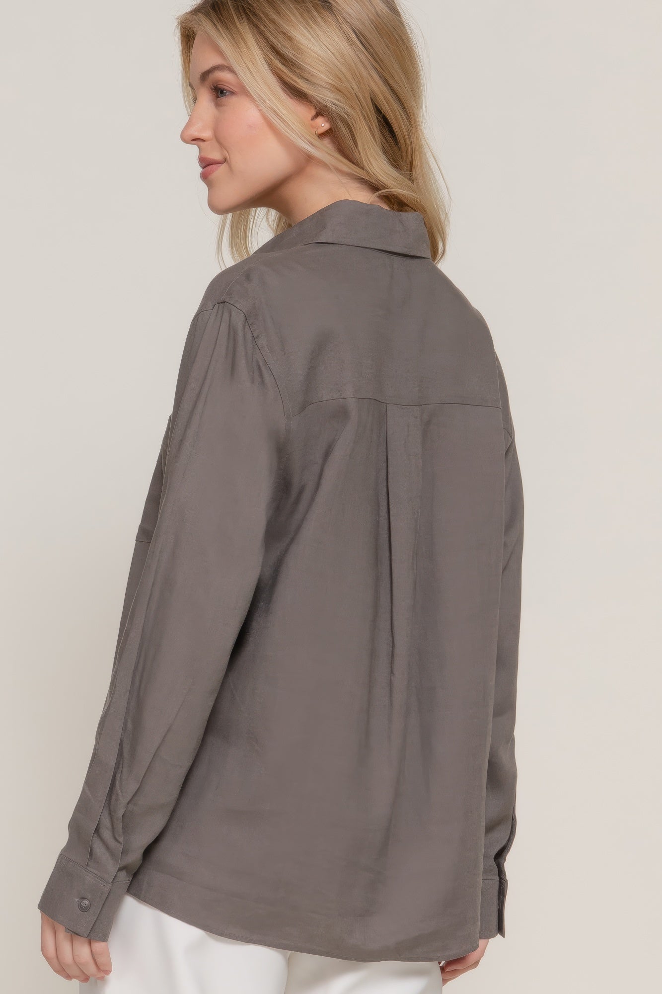 Long Sleeve Linen Blend Shirt-Product Type | Naughty Smile Fashion