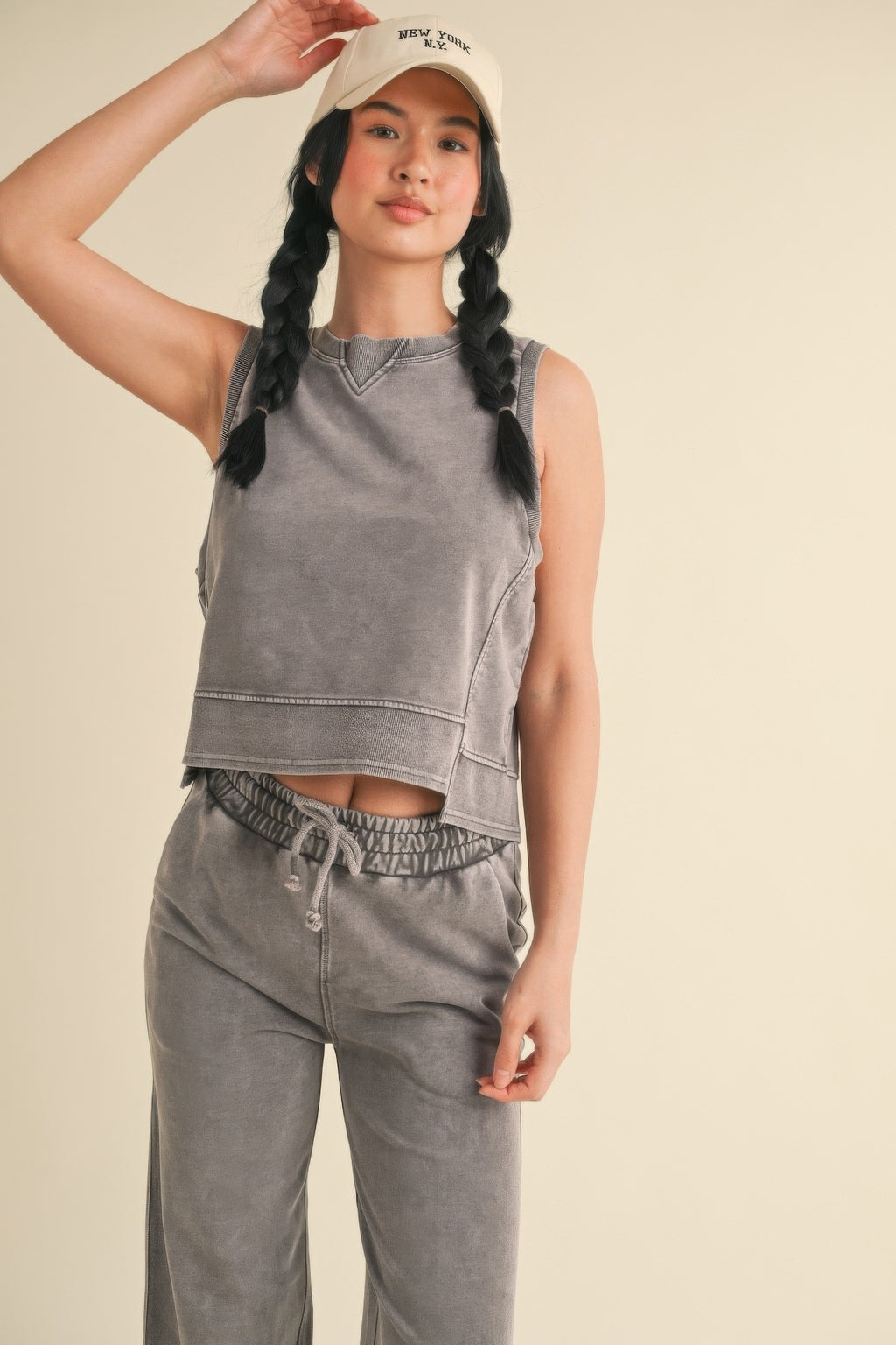 Mineral Wash Sleeveless Top-Product Type | Naughty Smile Fashion
