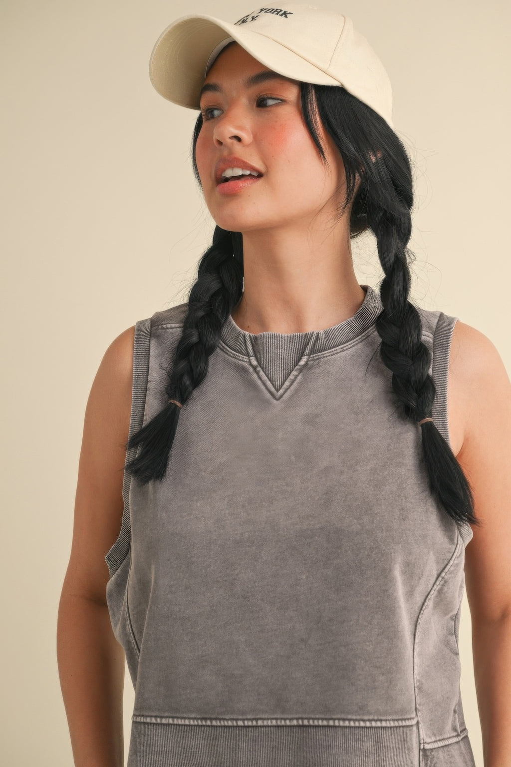 Mineral Wash Sleeveless Top-Product Type | Naughty Smile Fashion