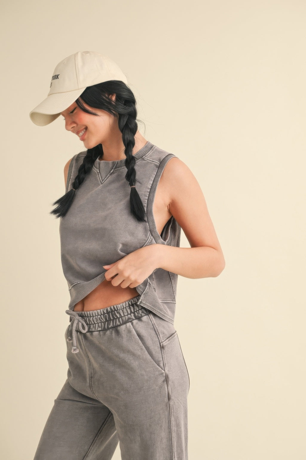 Mineral Wash Sleeveless Top-Product Type | Naughty Smile Fashion