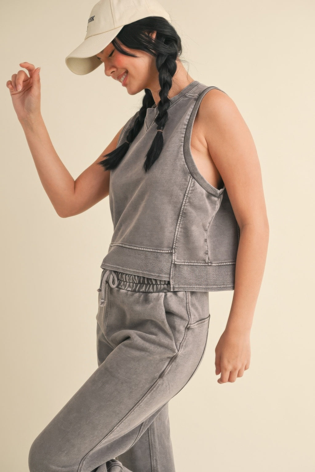 Mineral Wash Sleeveless Top-Product Type | Naughty Smile Fashion