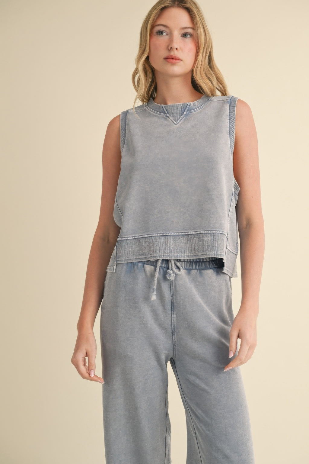 Mineral Wash Sleeveless Top-Product Type | Naughty Smile Fashion