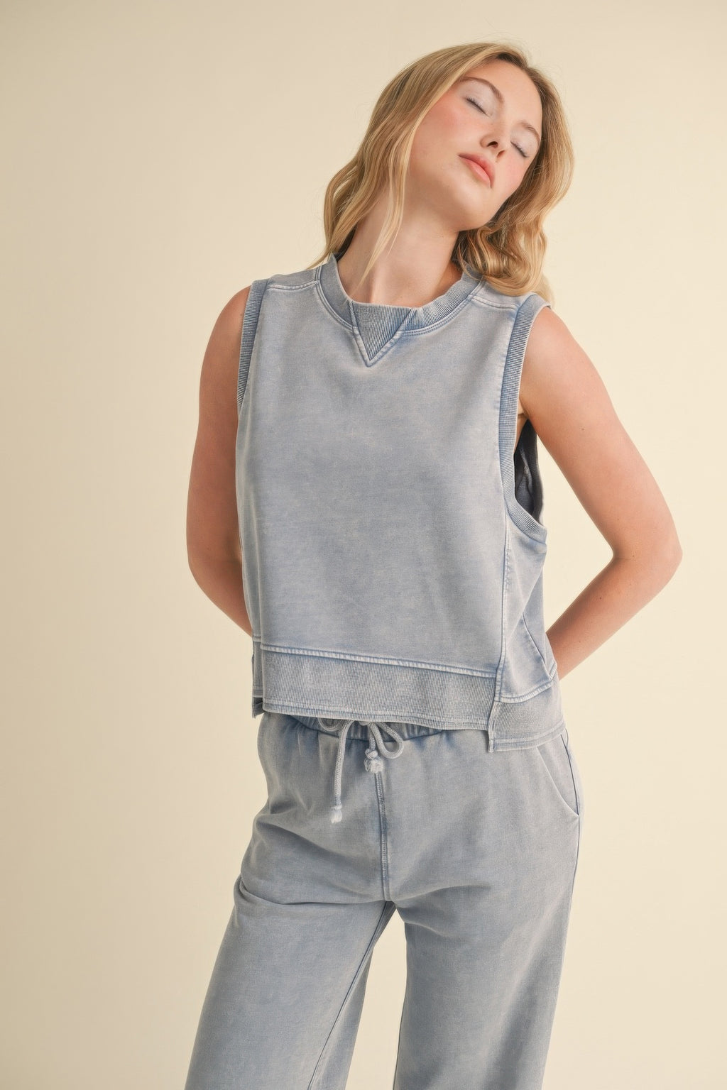 Mineral Wash Sleeveless Top-Product Type | Naughty Smile Fashion