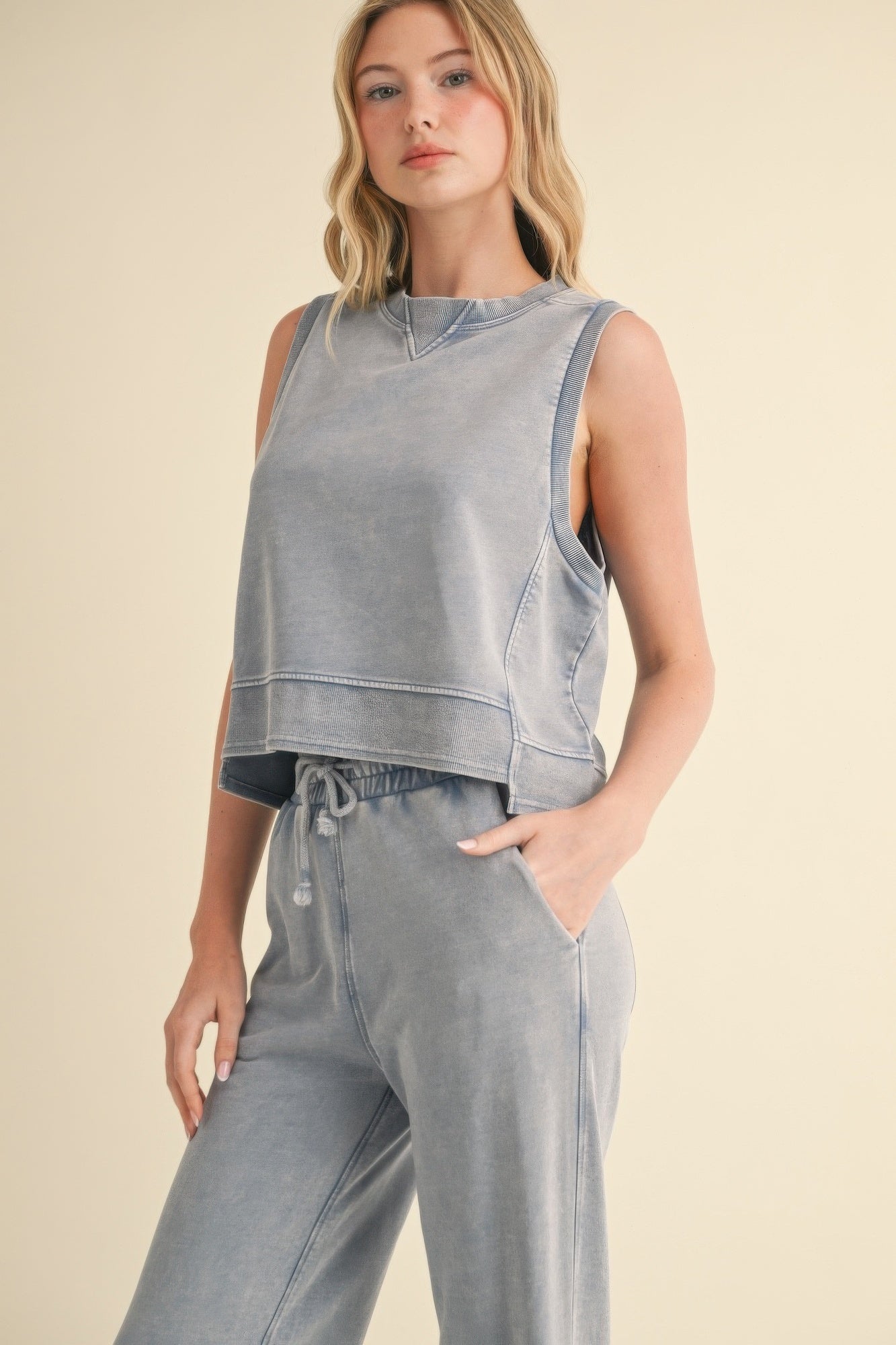 Mineral Wash Sleeveless Top-Product Type | Naughty Smile Fashion