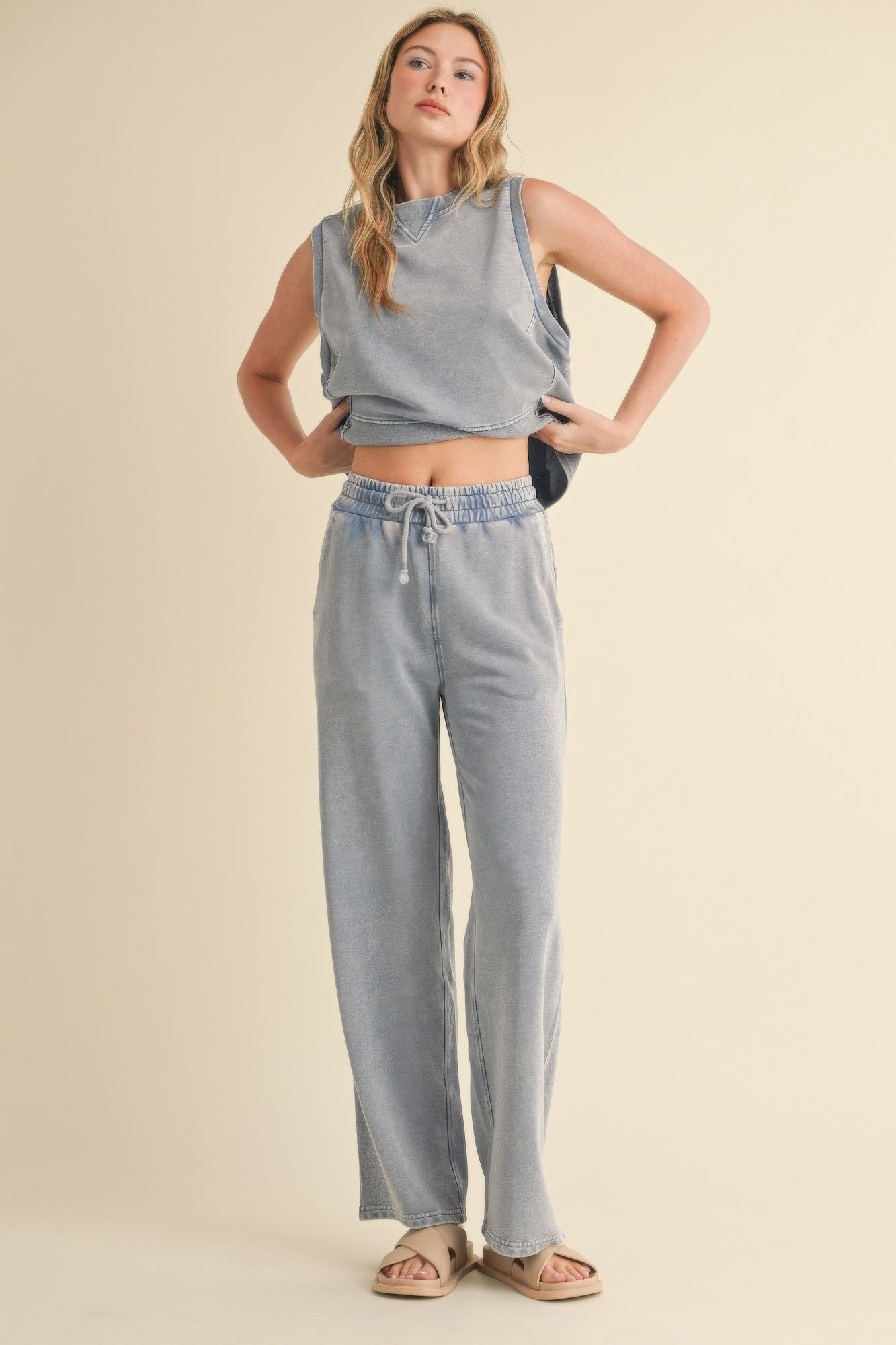 Mineral Wash Sleeveless Top-Product Type | Naughty Smile Fashion