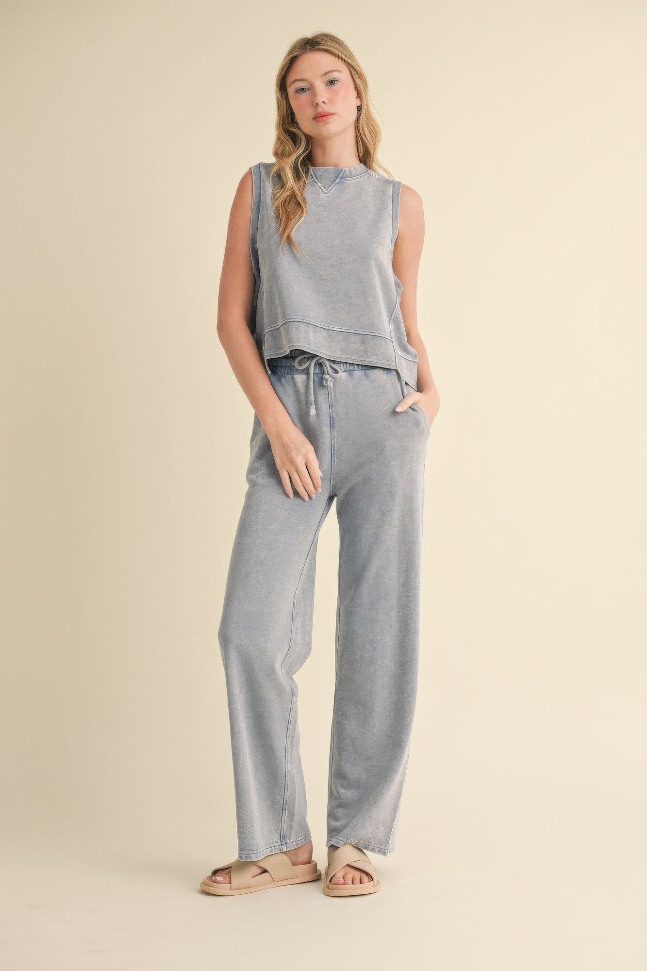 Mineral Wash Sleeveless Top-Product Type | Naughty Smile Fashion