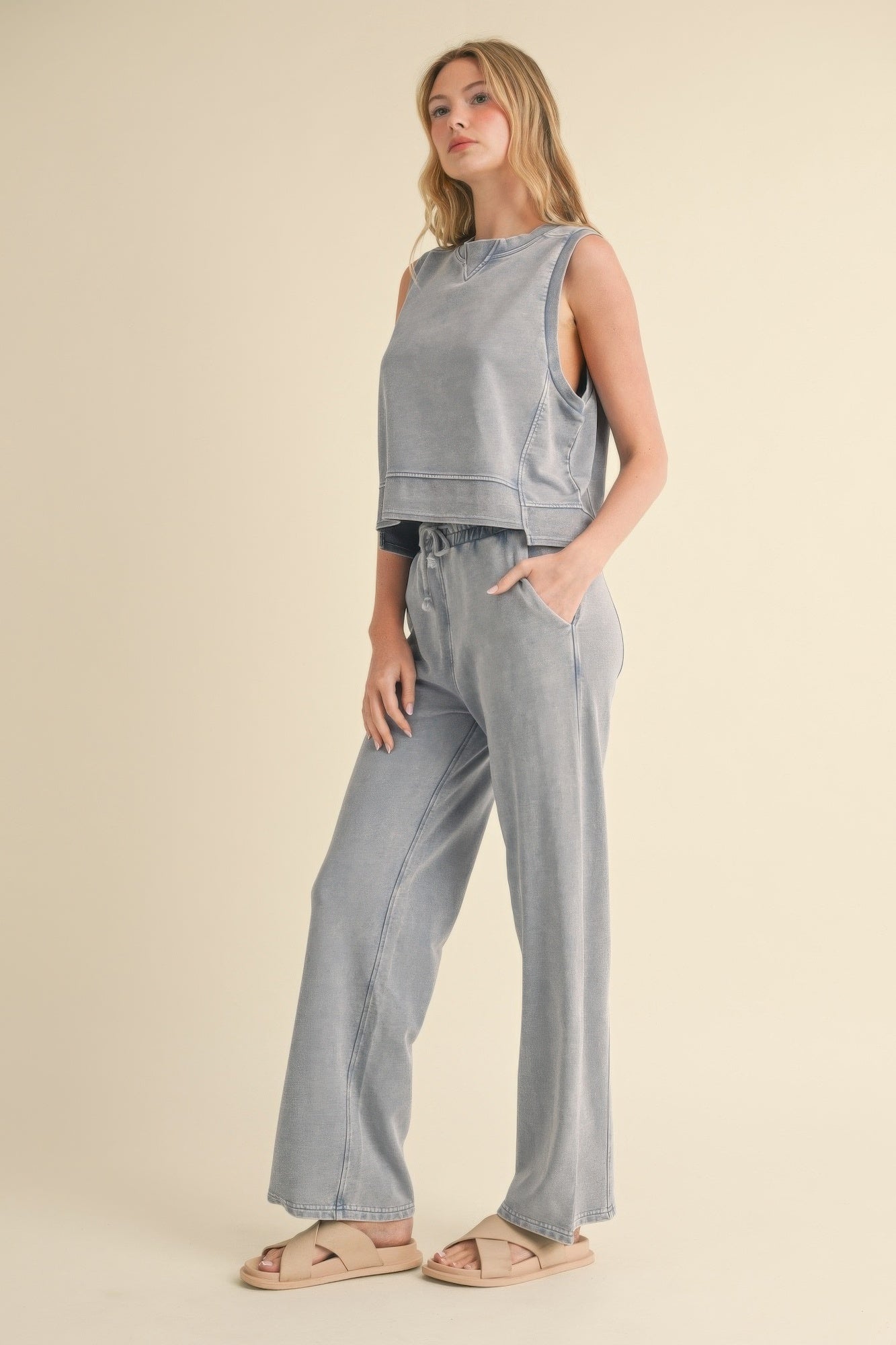 Mineral Wash Sleeveless Top-Product Type | Naughty Smile Fashion