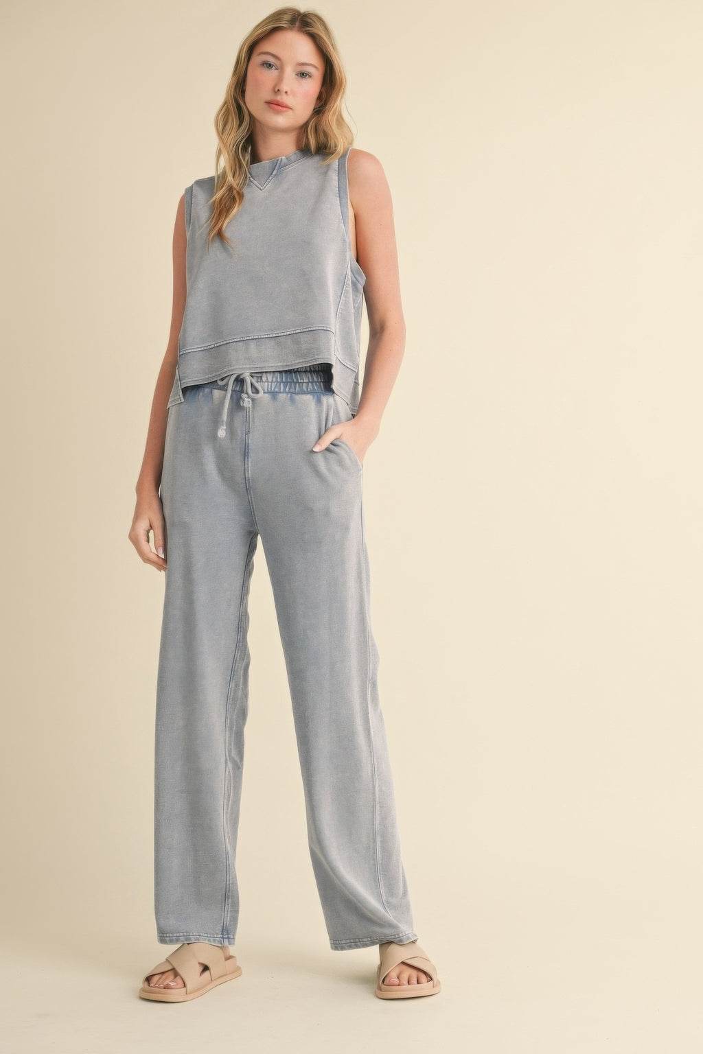 Mineral Wash Sleeveless Top-Product Type | Naughty Smile Fashion