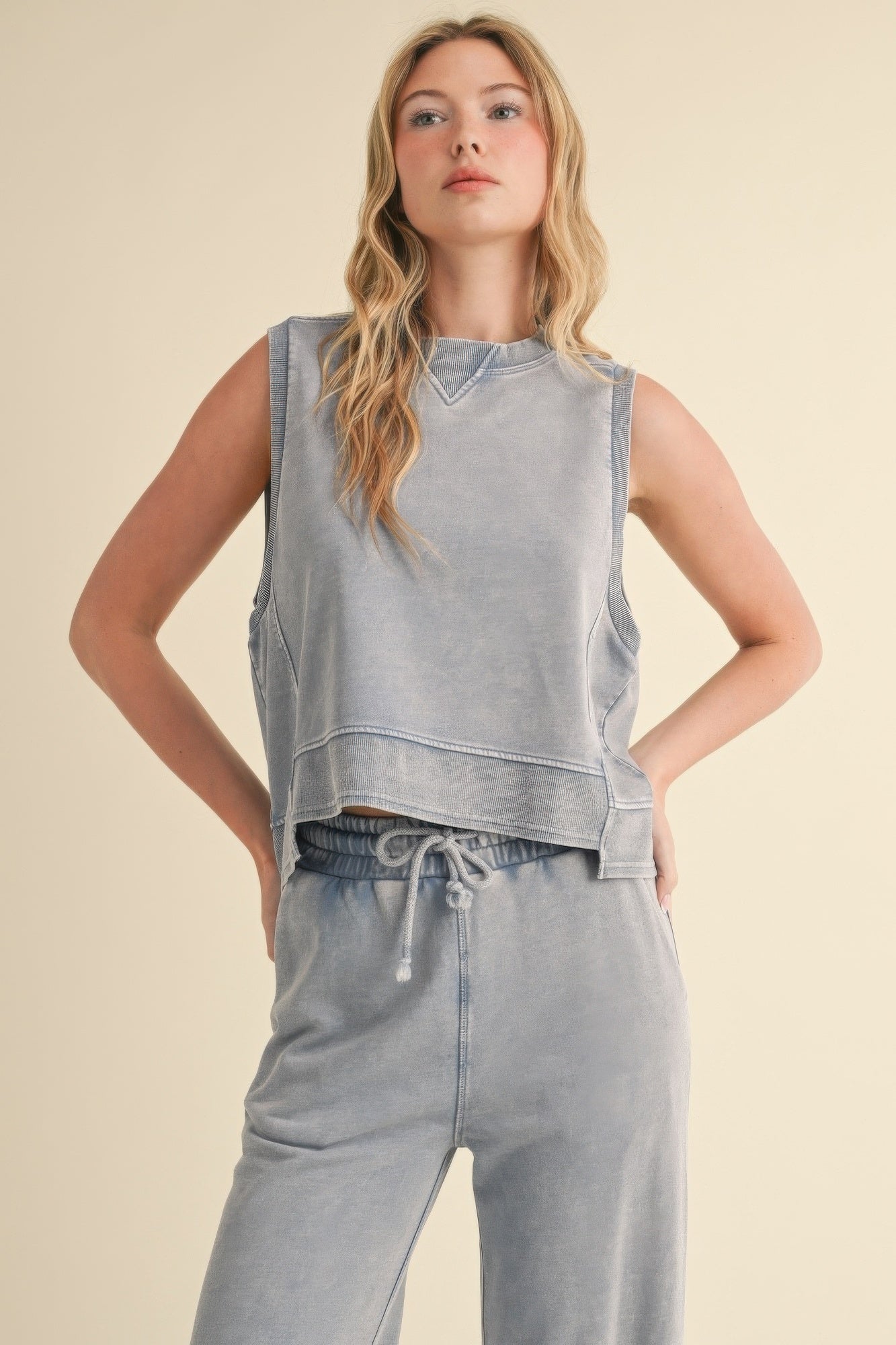 Mineral Wash Sleeveless Top-Product Type | Naughty Smile Fashion
