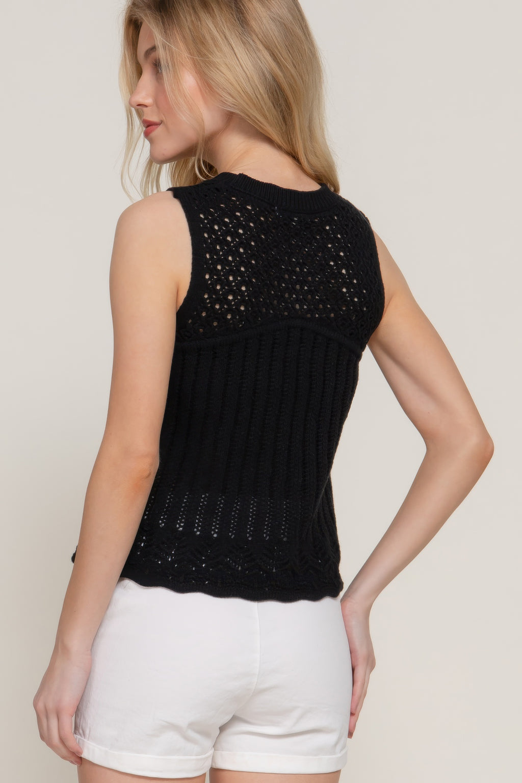 Sleeveless Crochet Spring Sweater-Product Type | Naughty Smile Fashion