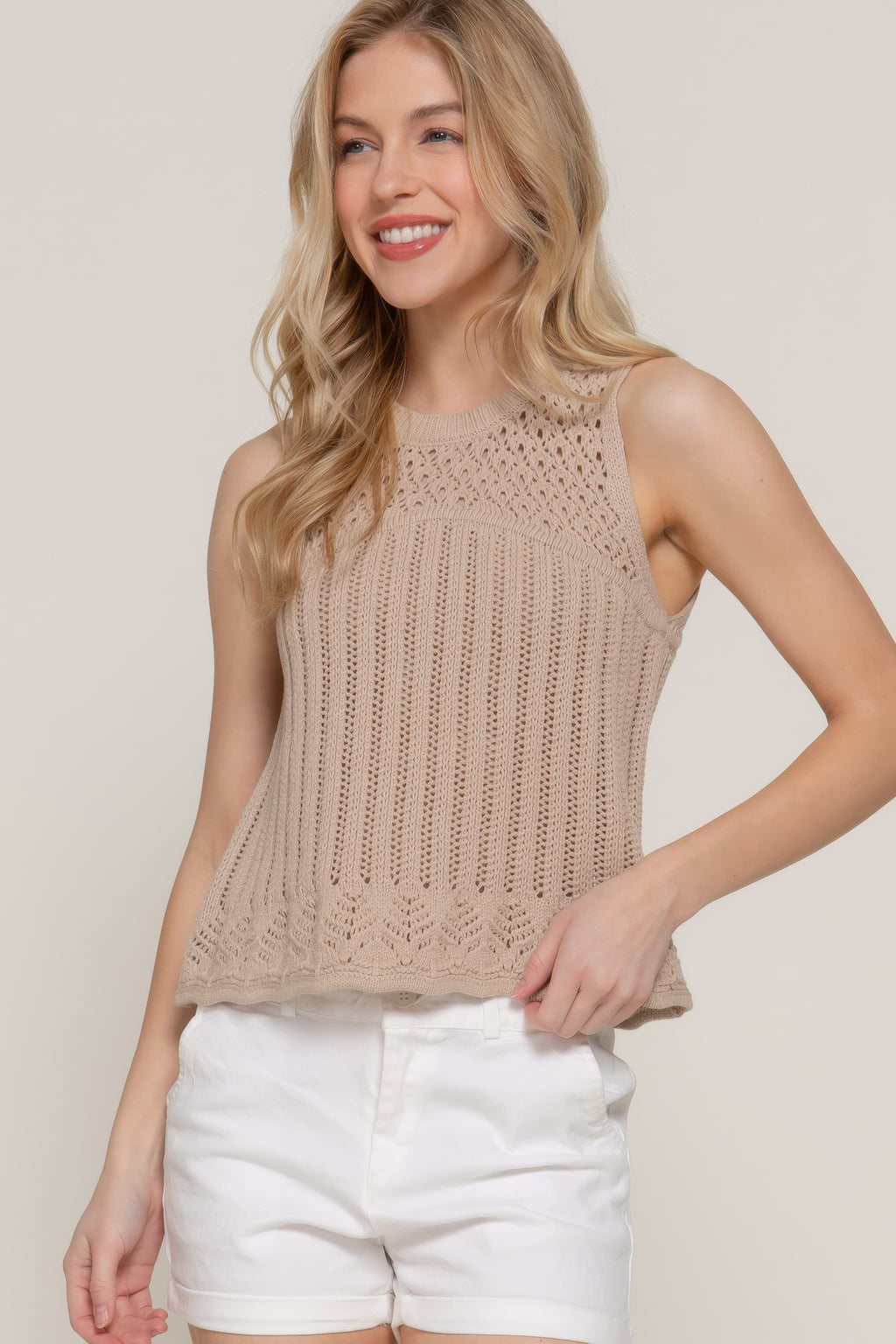 Sleeveless Crochet Spring Sweater-Product Type | Naughty Smile Fashion