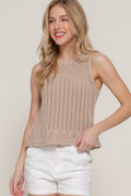 Sleeveless Crochet Spring Sweater-Product Type | Naughty Smile Fashion
