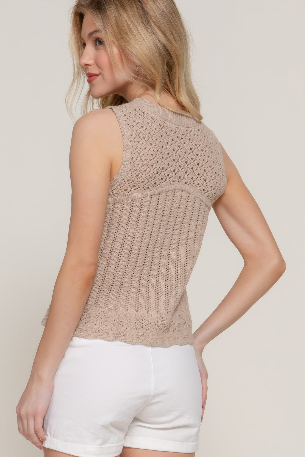 Sleeveless Crochet Spring Sweater-Product Type | Naughty Smile Fashion