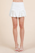 Thick Banded Tie Detail Ballon Mini Skirt-Product Type | Naughty Smile Fashion