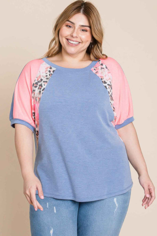 New Arrival – Plus Size Neon Animal Print Contrast Casual Top – New Arrival Now Live
