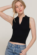Sleeveless Polo Spring Sweater-Product Type | Naughty Smile Fashion