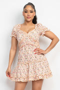 Ruffled Floral Puff Sleeve Dress-Product Type | Naughty Smile Fashion