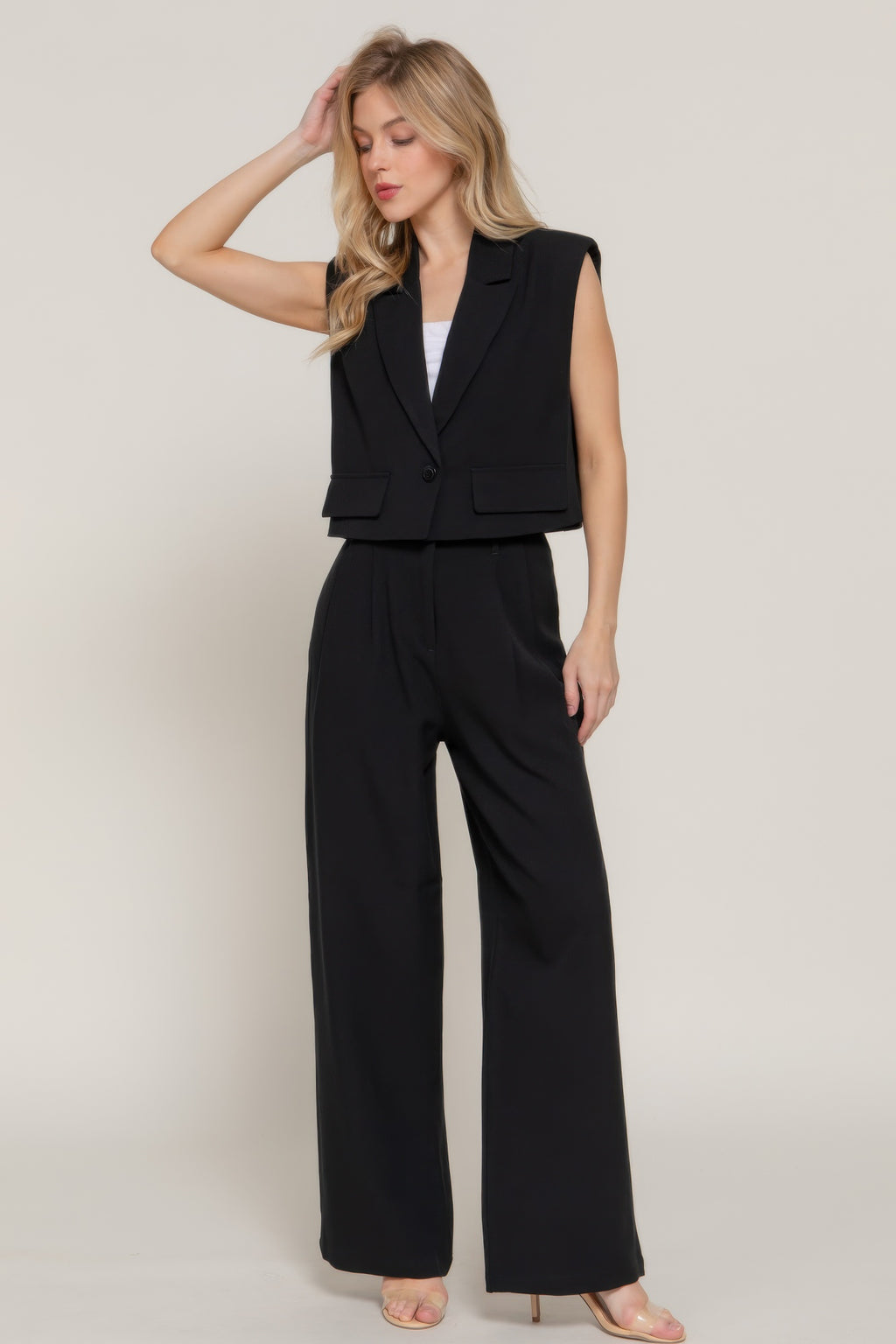 Lapel Collar W/shoulder Pads Vest-Product Type | Naughty Smile Fashion
