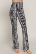 Waist Elastic Slim Flare Print Pants-Product Type | Naughty Smile Fashion