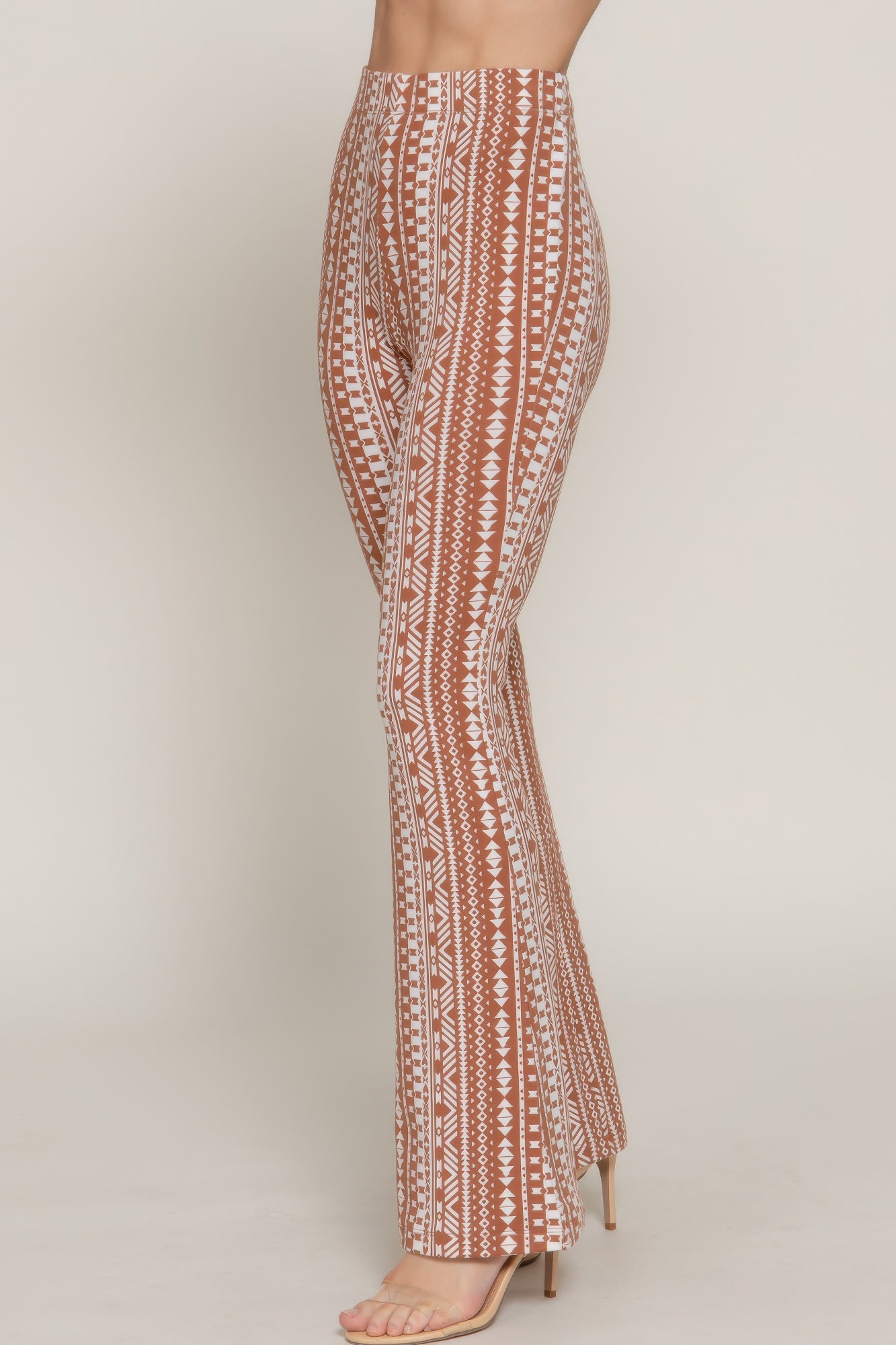 Waist Elastic Slim Flare Print Pants-Product Type | Naughty Smile Fashion