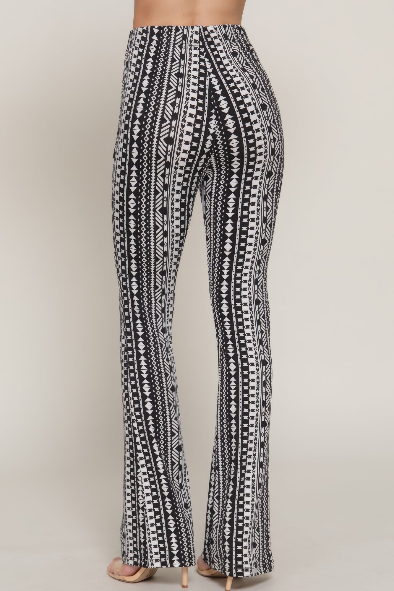Waist Elastic Slim Flare Print Pants-Product Type | Naughty Smile Fashion