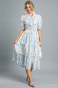Vibrant Ruffle Smocked Midi Dress-Product Type | Naughty Smile Fashion