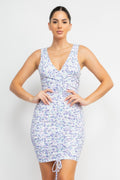 Ditsy Floral Ruching Dress-Product Type | Naughty Smile Fashion