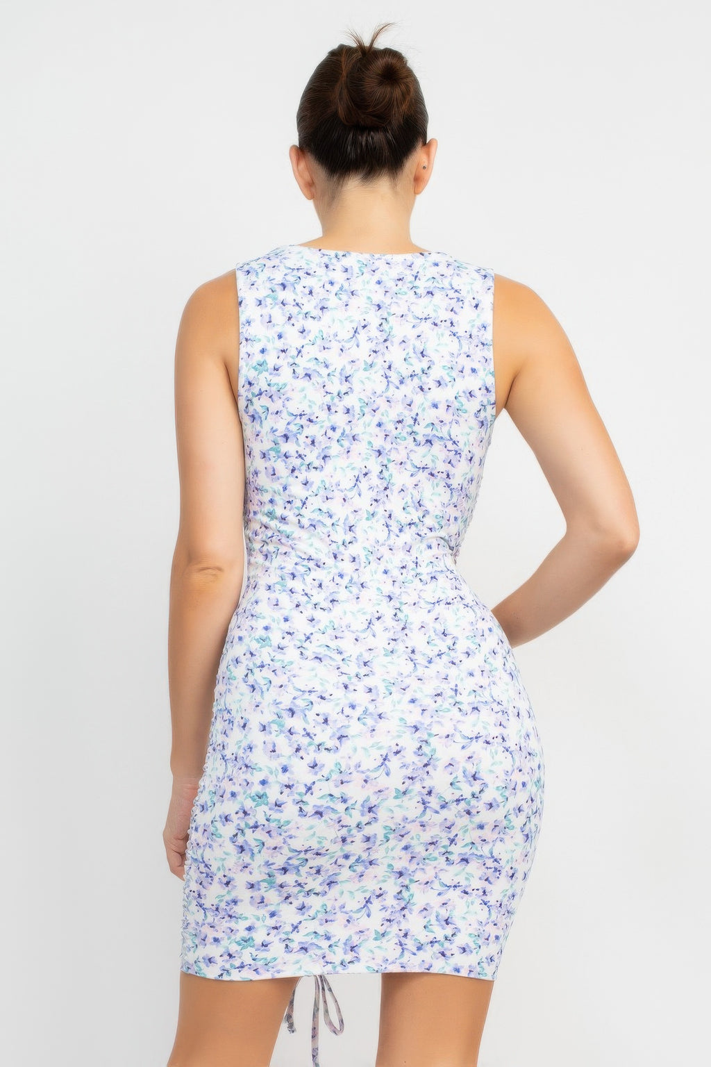Ditsy Floral Ruching Dress-Product Type | Naughty Smile Fashion