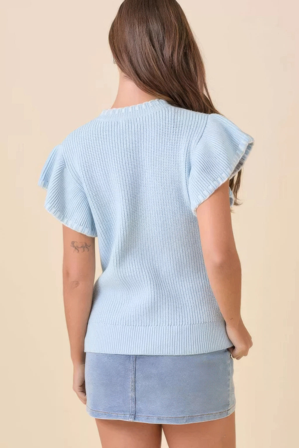 Weaved Ribbon Bow Detail Sweater Knit Top-Product Type | Naughty Smile Fashion