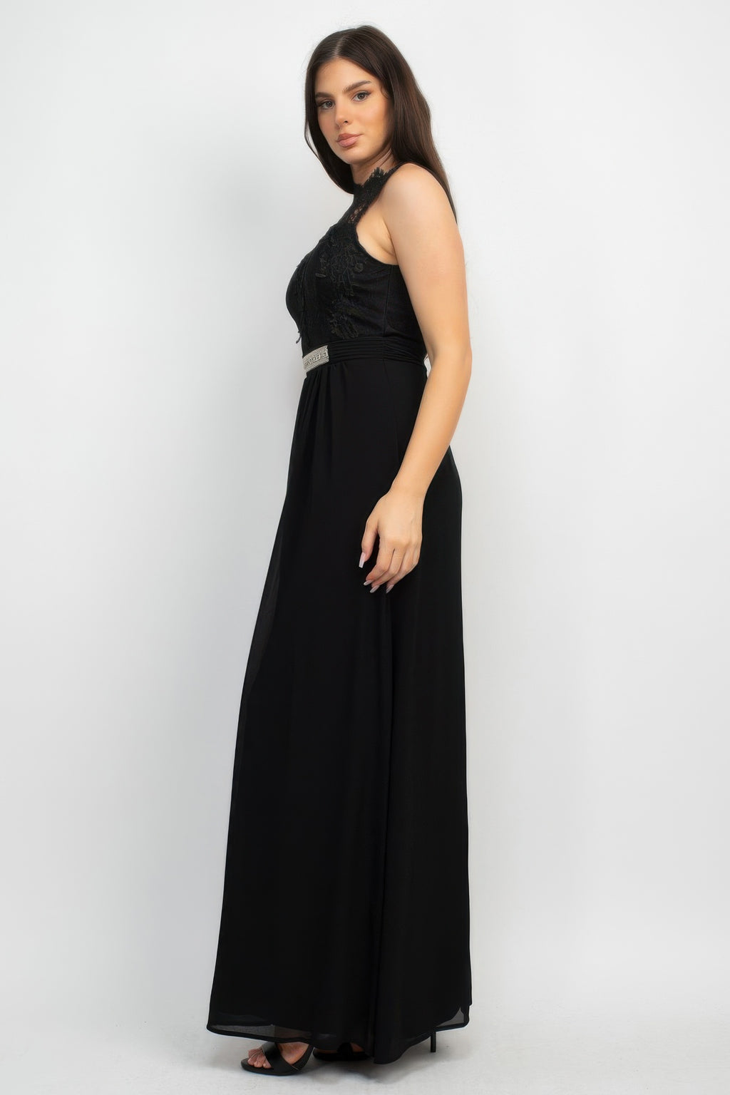 Jewel Waist-tie Lace Maxi Dress-Product Type | Naughty Smile Fashion