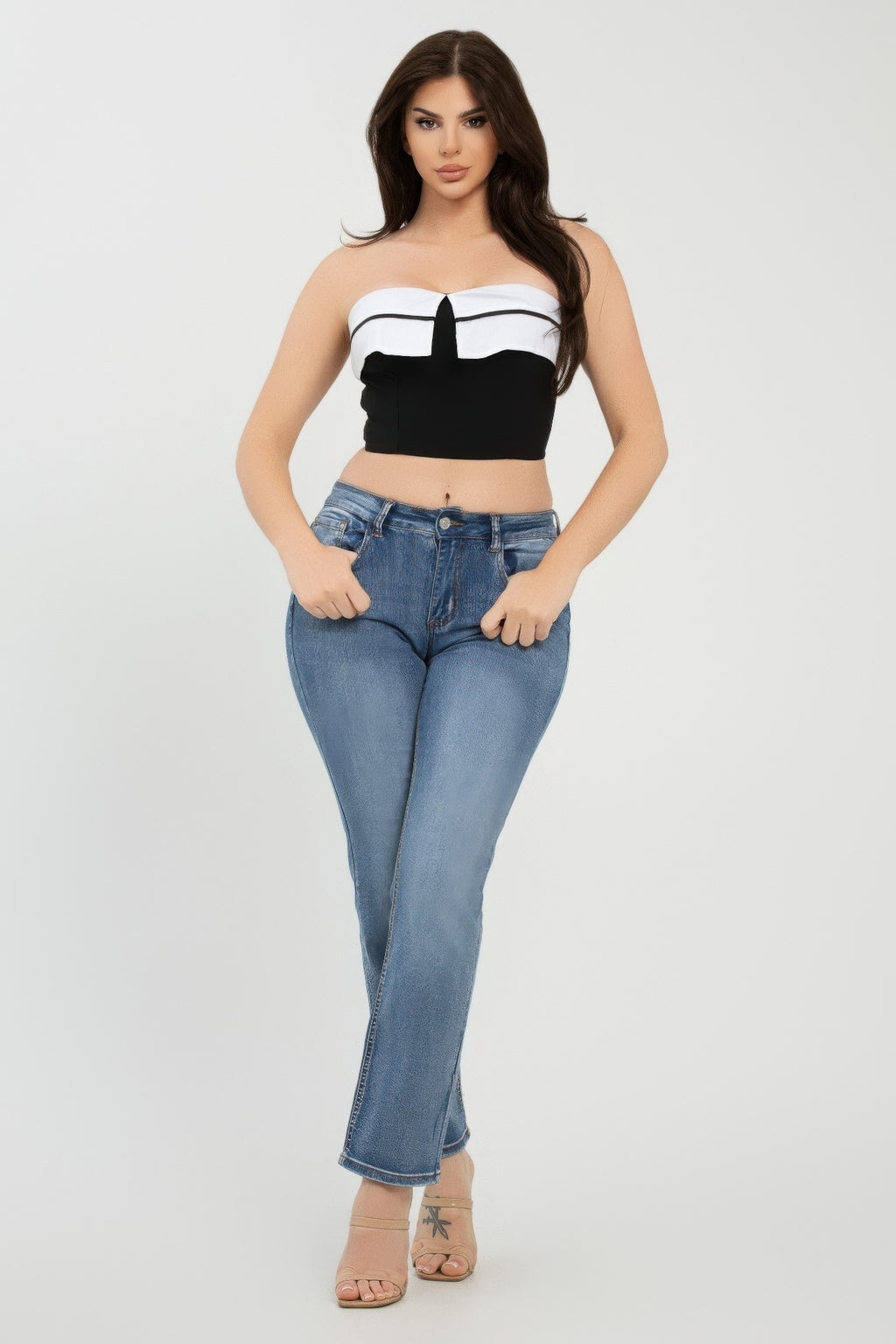 Front Fold-over Color Contrast Tube Top-Product Type | Naughty Smile Fashion