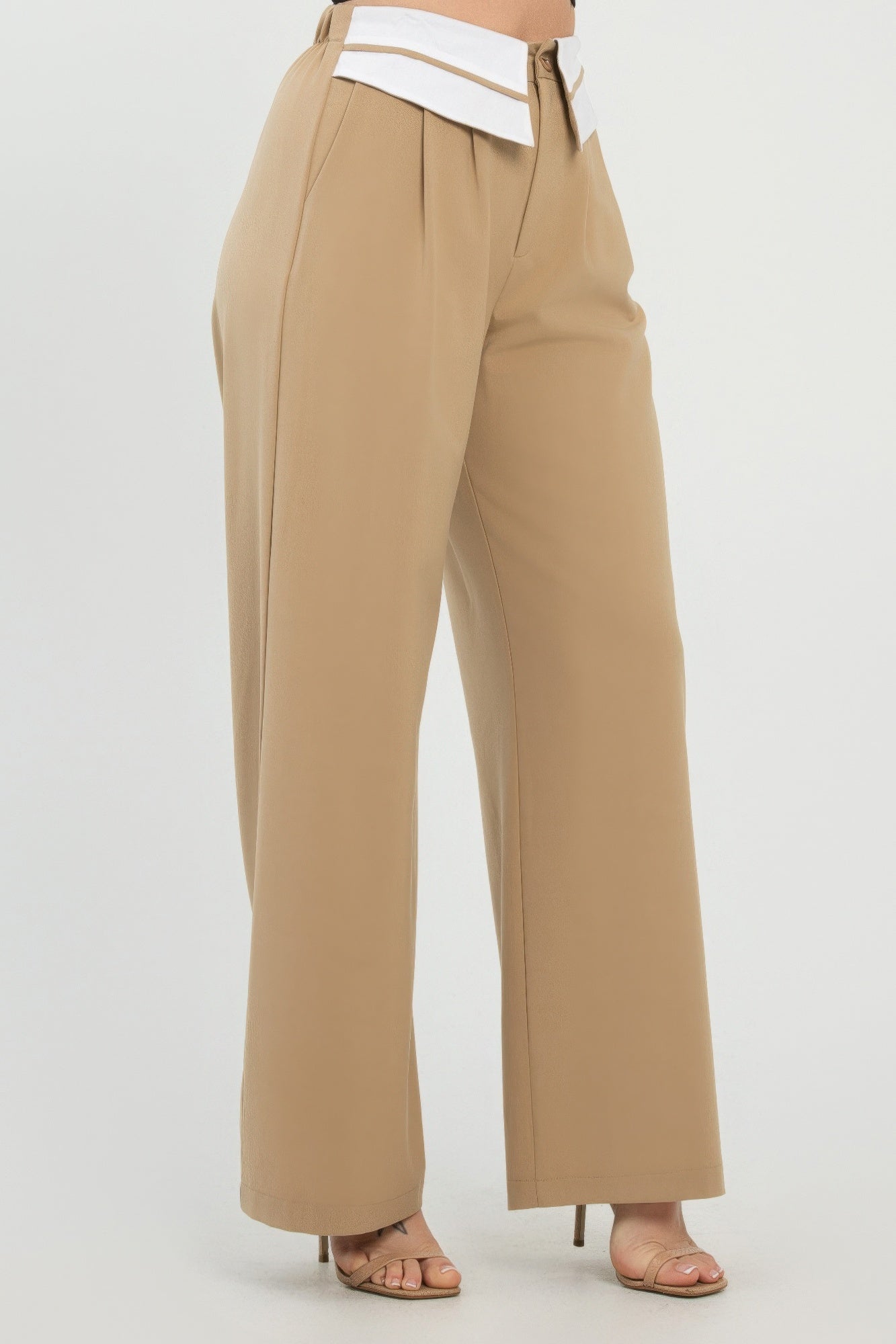 Front Button Fold-over Inside Zipper Pants-Product Type | Naughty Smile Fashion
