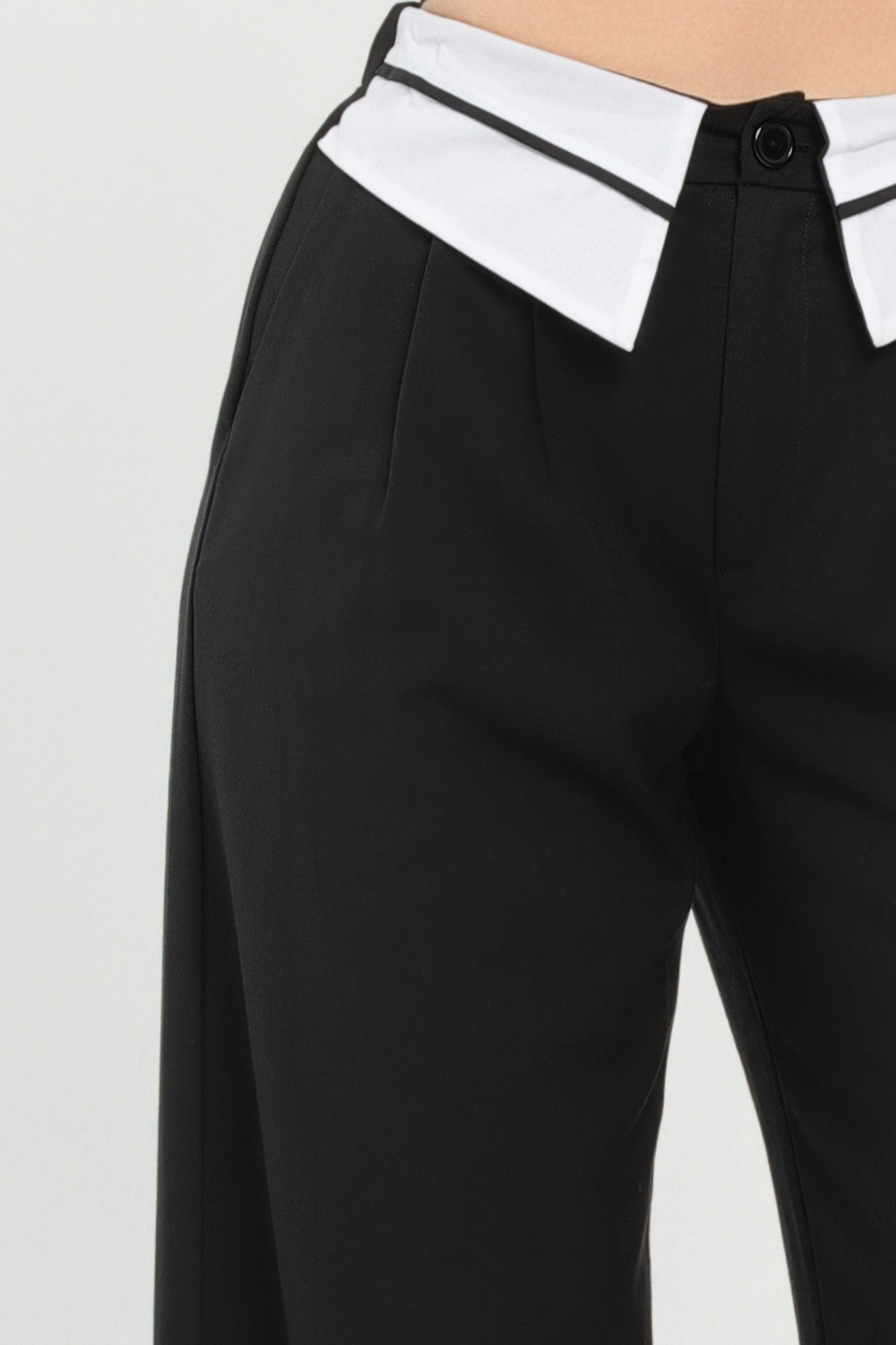 Front Button Fold-over Inside Zipper Pants-Product Type | Naughty Smile Fashion