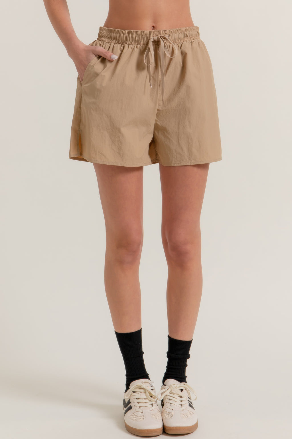Anorak Side Slit Workout Shorts-Product Type | Naughty Smile Fashion