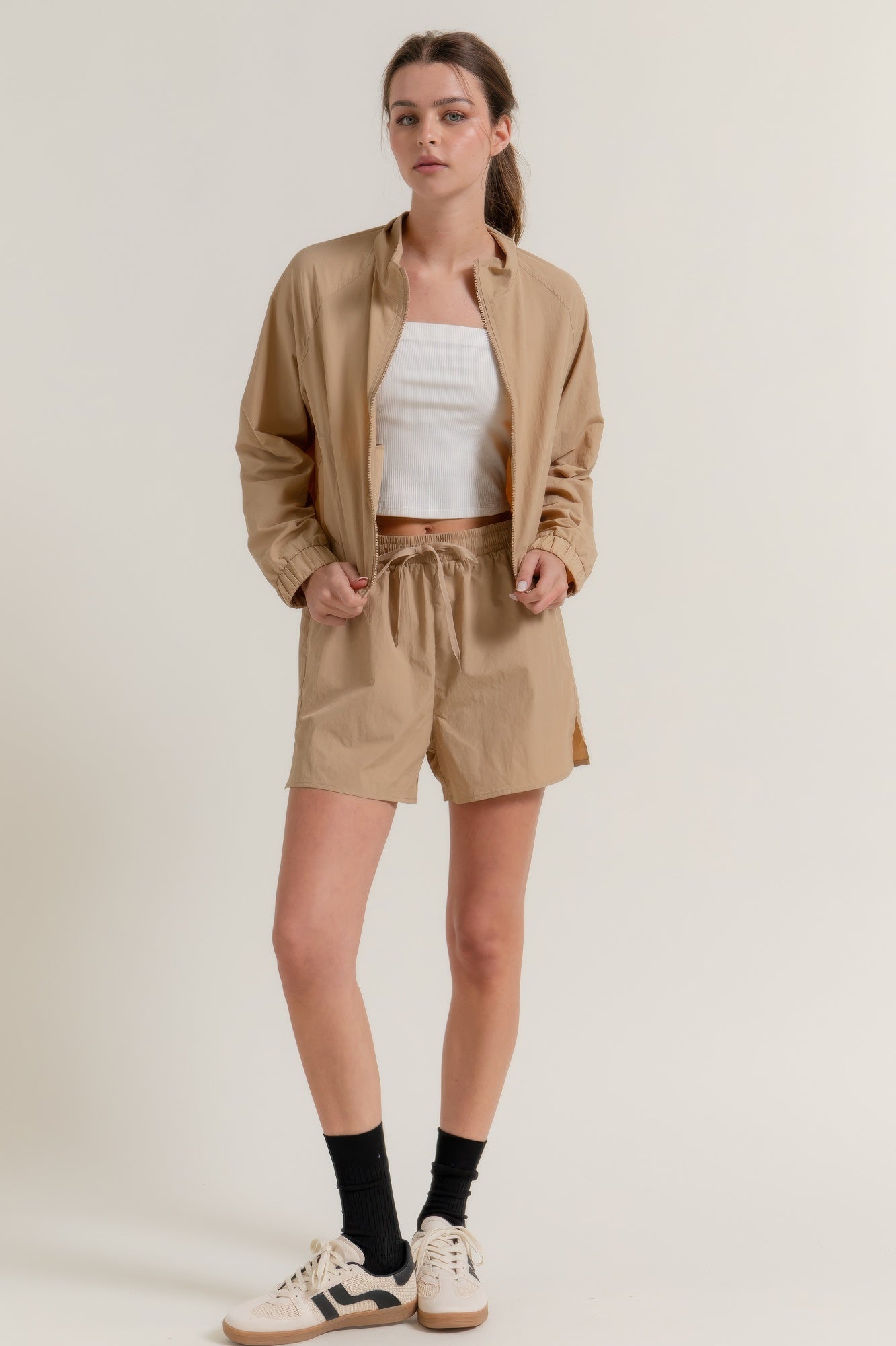 Anorak Side Slit Workout Shorts-Product Type | Naughty Smile Fashion