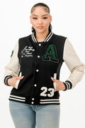 Patch Varsity Bomber Jacket-Product Type | Naughty Smile Fashion