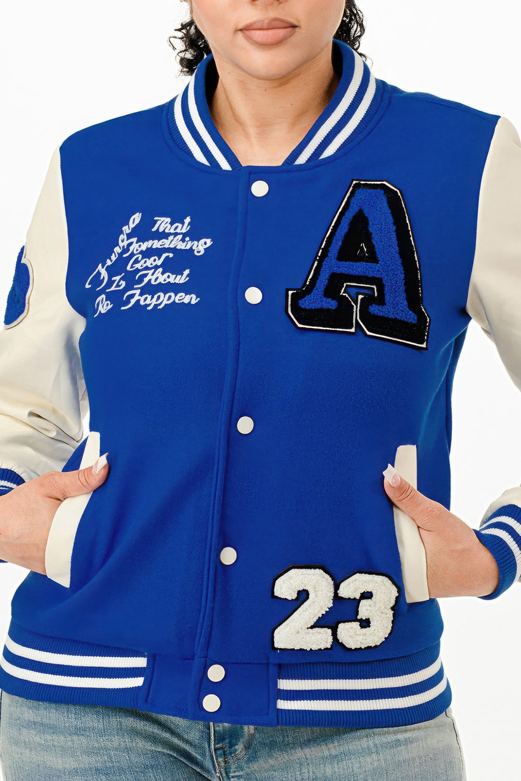 Patch Varsity Bomber Jacket-Product Type | Naughty Smile Fashion