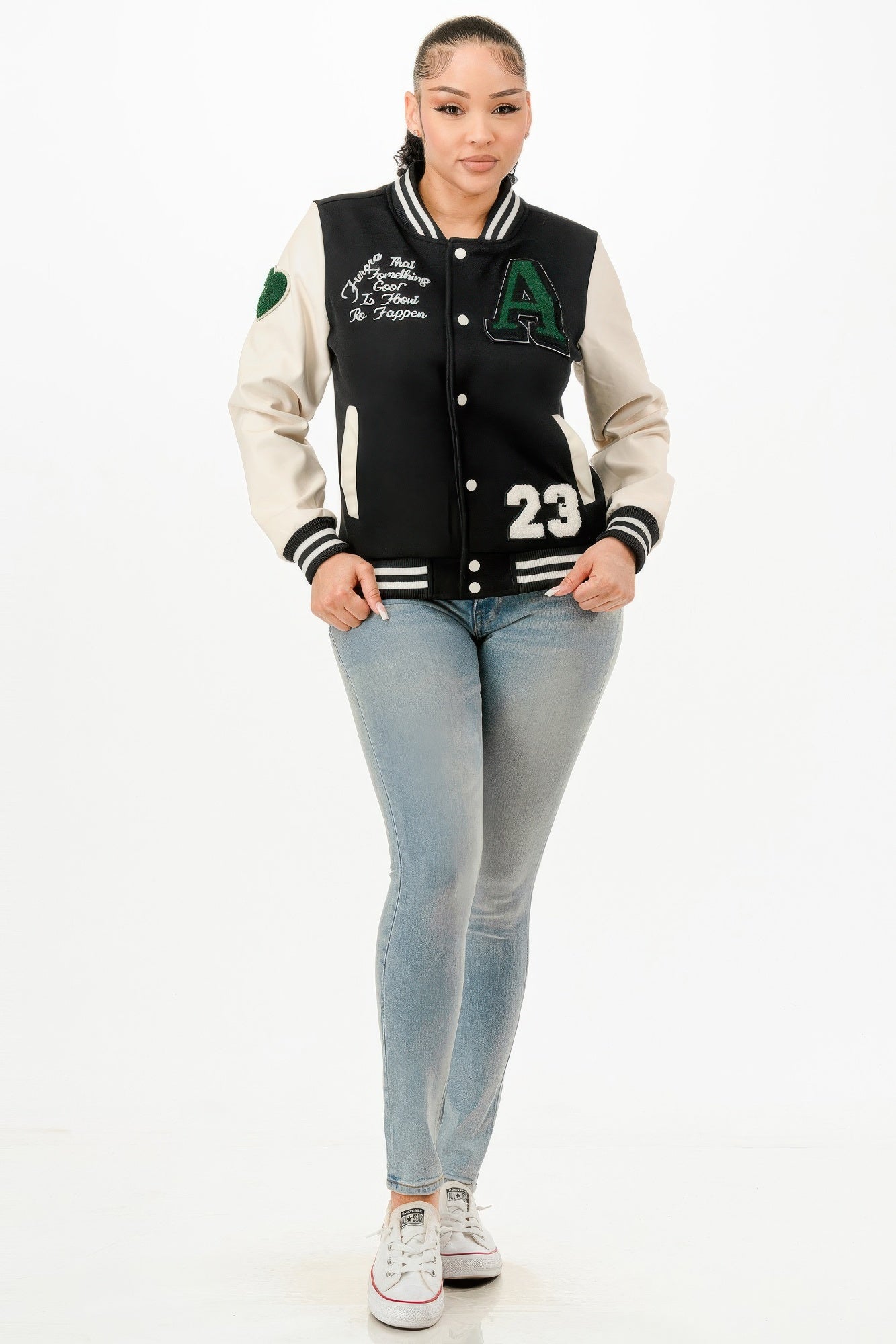 Patch Varsity Bomber Jacket-Product Type | Naughty Smile Fashion