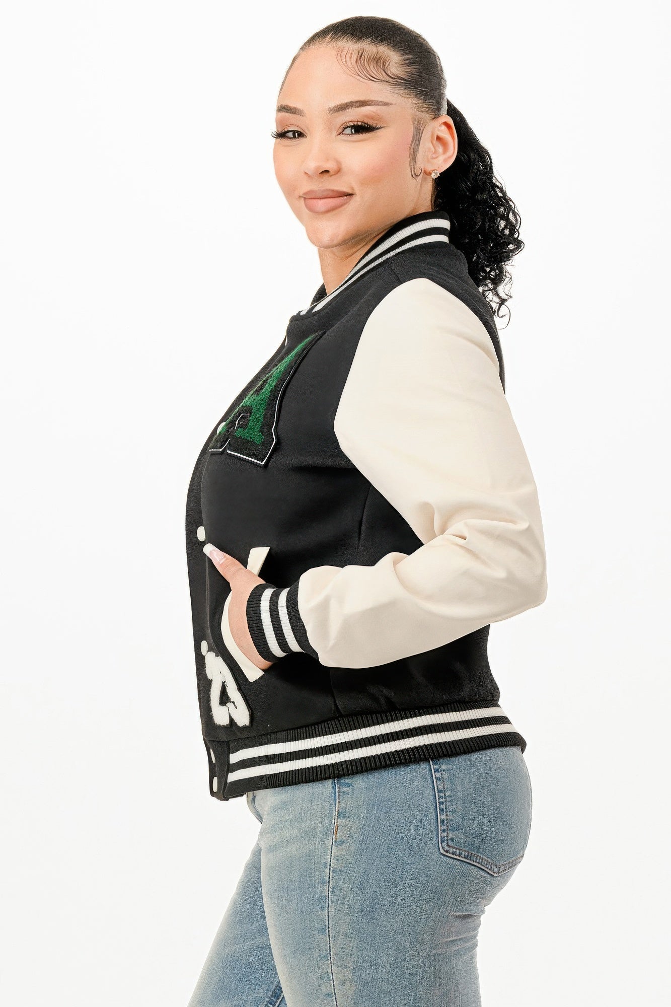 Patch Varsity Bomber Jacket-Product Type | Naughty Smile Fashion